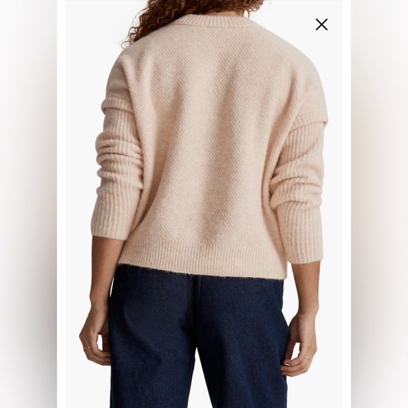 Madewell Havener Cable Pullover Sweater Heather Powder NWOT Crew Neck Size XS - Picture 2 of 13